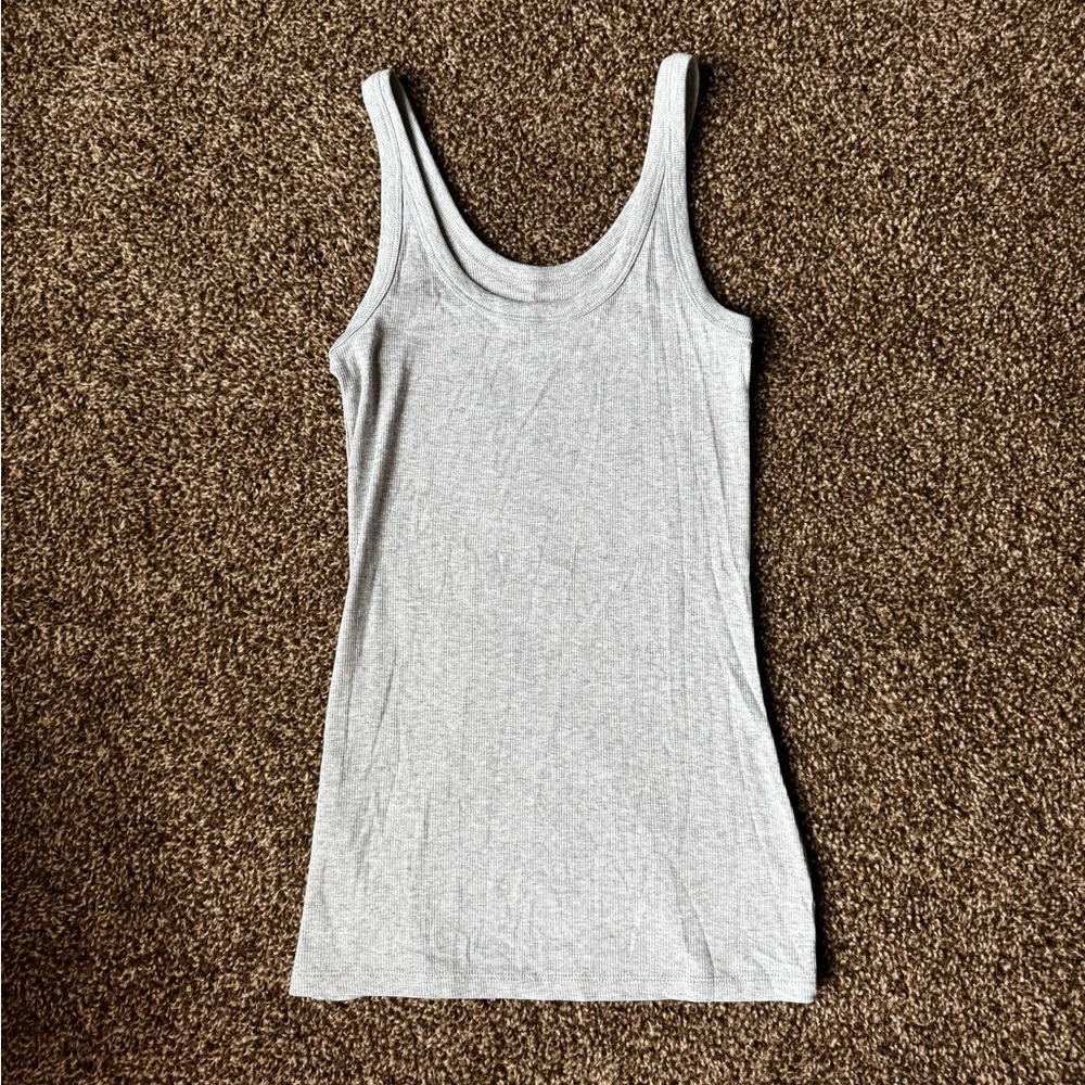 Falls Creek Women’s Ribbed Scoop Neck Tank Top Gray Small
